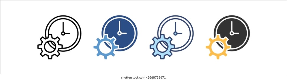 Time Management Icon Set Multiple Style Collection