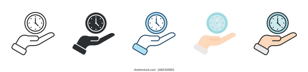 Time Management Icon Set Multiple Style Collection