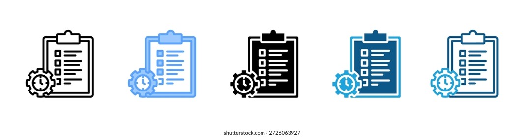 Conjunto de iconos de administración de tiempo colección de estilos múltiples