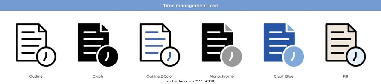 Time management Icon Set Vector Design
