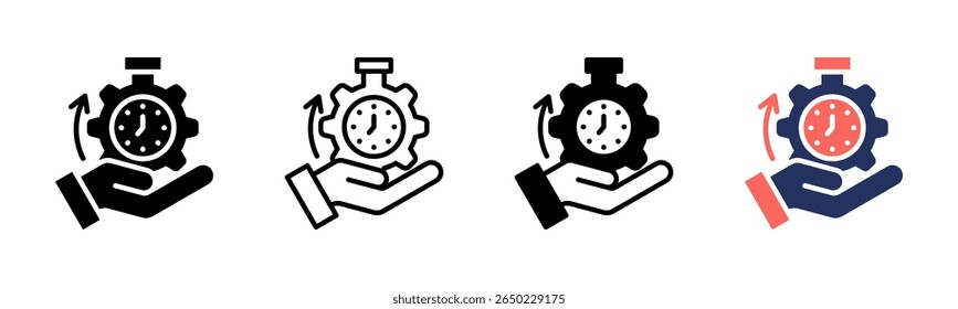Coleção de vários estilos da folha de ícone Gerenciamento de Tempo