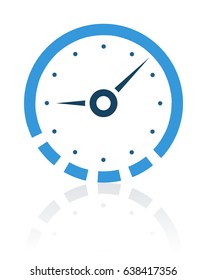 Time management icon. Stock vector illustration with reflection.