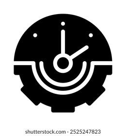 Icono de administración de tiempo con glifo de estilo