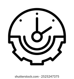 time management icon with style outline