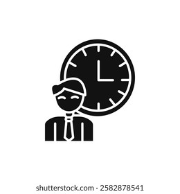 Time management icon Symbol mark in Outline style