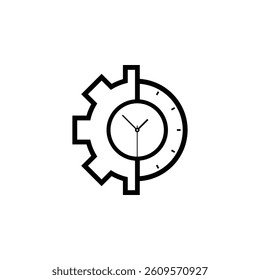 Time management icon, symbolizing productivity, scheduling, and efficient use of time for success.