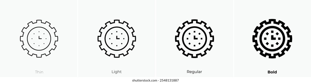 time management icon. Thin, Light Regular And Bold style design isolated on white background