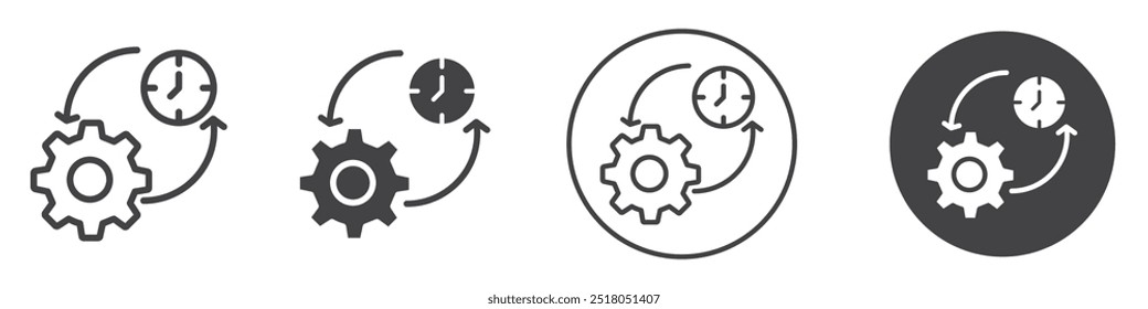 Icono de administración de tiempo ilustración de línea delgada