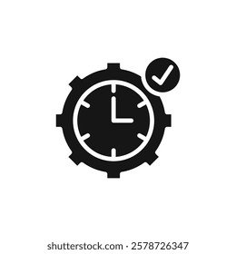 Time management icon Thin line art collection
