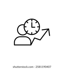 Time management icon Thin line art isolated