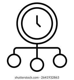 Time management icon Thin line vector design
