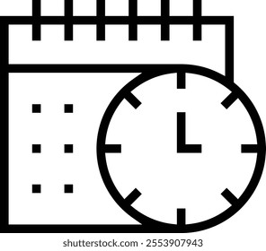 time management icon. Thin linear style design isolated on white background