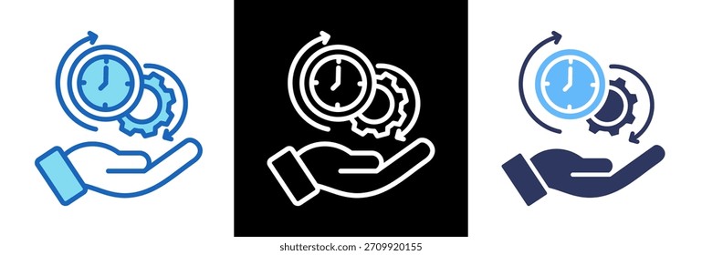 Ícone de gerenciamento de tempo - Ilustração de vetor de estilo triplo