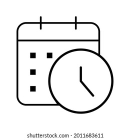 Time management icon vector. deadline illustration sign. timeline symbol or logo.