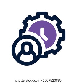 Icono de gestión del tiempo. Icono de Vector de doble tono para su Sitio web, móvil, presentación y diseño de logotipo.