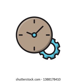 time management icon vector filled outline design