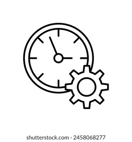 Time management icon. vector flat time management simple liner illustration on white background..eps