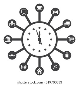 Time Management Icon Vector flat design style