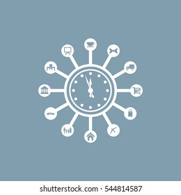 Time Management Icon Vector flat design style