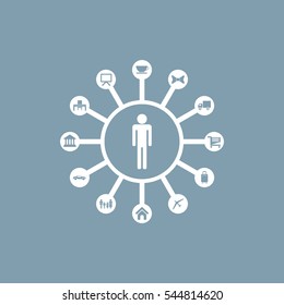 Time Management Icon Vector flat design style