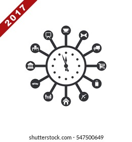 Time Management Icon Vector flat design style