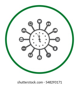 Time Management Icon Vector flat design style