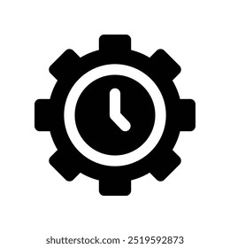 ícone de gerenciamento de tempo. ícone de glifos vetoriais para o design de seu site, celular, apresentação e logotipo.