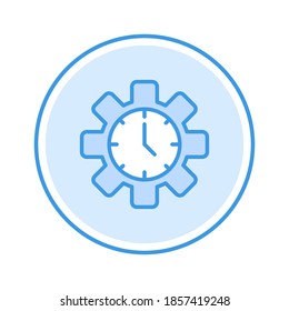 time management icon vector illustration. time management icon blue circle design.