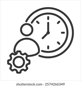 Time Management Icon Vector Illustration Outline
