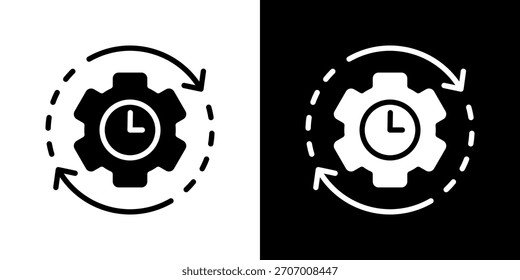 Icono de gestión del tiempo Ilustración vectorial. Diseño De Estilo Plano Creado Para Una Flexibilidad Creativa En Versiones Claras Y Oscuras.