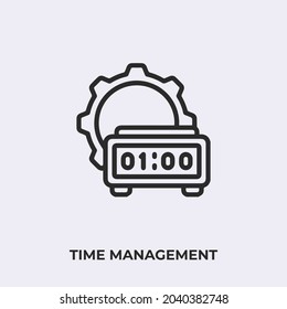 time management icon vector. Linear style sign for mobile concept and web design. time management symbol illustration. Pixel vector graphics - Vector.