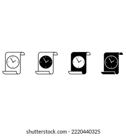 Time management icon vector set. deadline illustration sign collection. timeline symbol or logo.