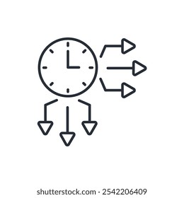 Time management icon. vector.Editable stroke.linear style sign for use web design,logo.Symbol illustration.