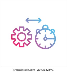 Icono de administración de tiempo con vector de fondo blanco