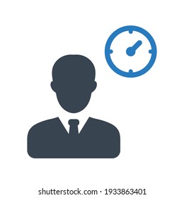 Icono de administración de tiempo.clock,man (ilustración vectorial)
