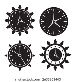 Time Management Icons Clock Designs for Productivity and Scheduling