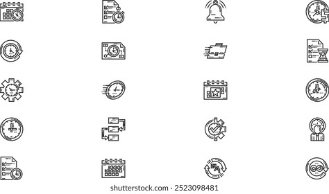 Time management icons High-Quality Vector Icons Collection with Editable Stroke. Ideal for Professional and Creative Projects.