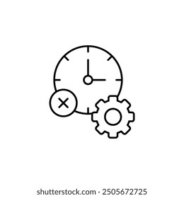Zeitmanagement-Symbole - Uhr- und Gangdarstellung für effiziente Planung, Produktivitätssteigerung, Entwurf von Organisationswerkzeugen, Aufgabenplanung, Terminverfolgung, Geschäftsoptimierung