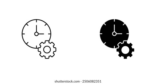 Zeitmanagement-Symbole - Uhr- und Gangdarstellung für effiziente Planung, Produktivitätssteigerung, Entwurf von Organisationswerkzeugen, Aufgabenplanung, Terminverfolgung, Geschäftsoptimierung