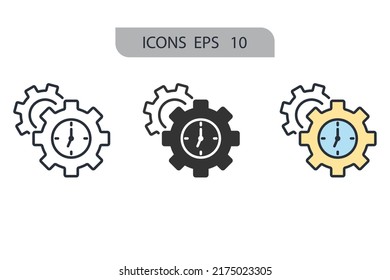 Time management icons  symbol vector elements for infographic web