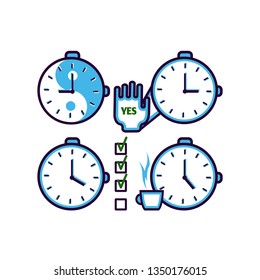 Time management icons vector illustration