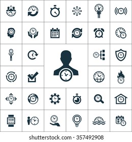 Time Management Icons Vector Set