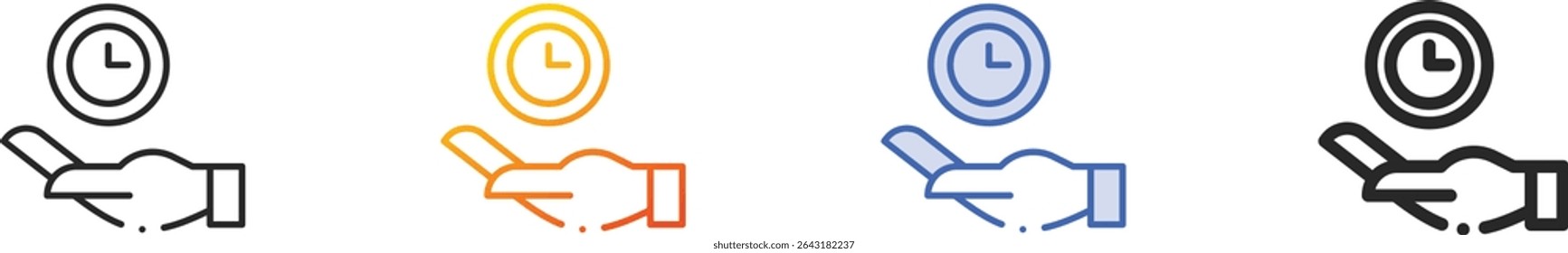 time management icon.Thin Linear, Gradient, Blue Stroke and bold Style Design Isolated On White Background