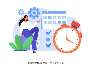 Time management Illustration concept. Flat illustration isolated on white background