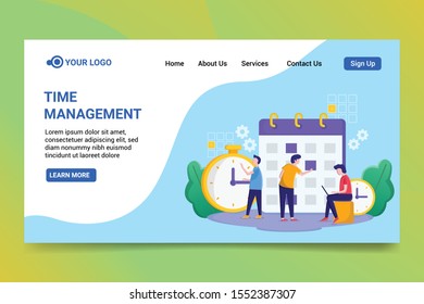 time management illustration design, for web site, print media and the like