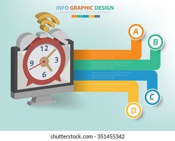 Time management info graphic design,label for text,vector