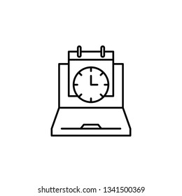 Time management, laptop, time, clock, hour, calendar, day icon. Element of time management icon. Thin line icon for website design and development, app development. Premium icon