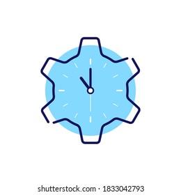 time management line color icon editable stroke vector illustration. business theme icon. simple and modern style icon, sign, symbol, logo