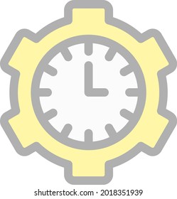Time Management Line Filled Light Vector Icon Design
