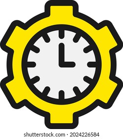 Diseño de iconos de vectores con relleno de línea de administración de tiempo
